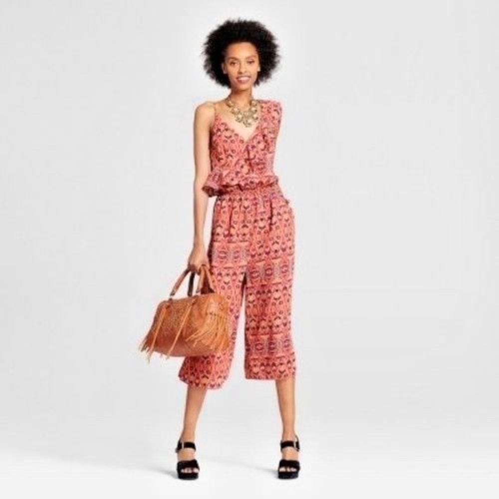 Xhilaration Women's One Shoulder Ruffle Jumpsuit